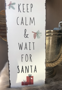 Metallschild "Keep Calm & Wait for Santa"